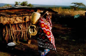 Maasai lady going to fetch water